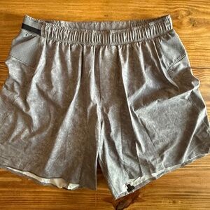 Lululemon Surge Shorts – Gray Concrete | Size L | Linerless, 6” Inseam